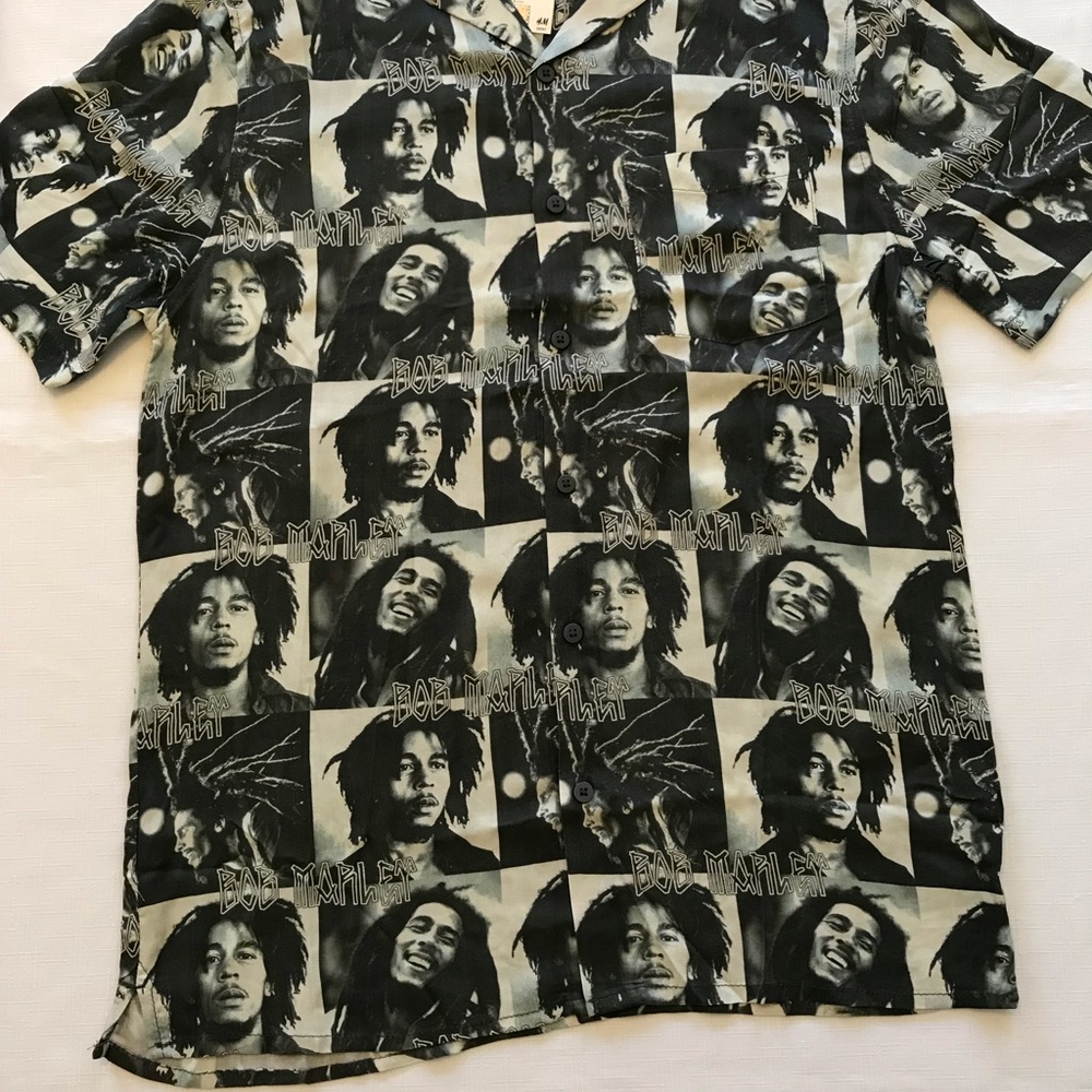 BOB MARLEY Button Down short sleeve shirt NWT NEW - Picture 3 of 11